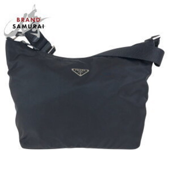 Prada Tessuto triangular black nylon leather Shoulder Bag messenger - Picture 1 of 9